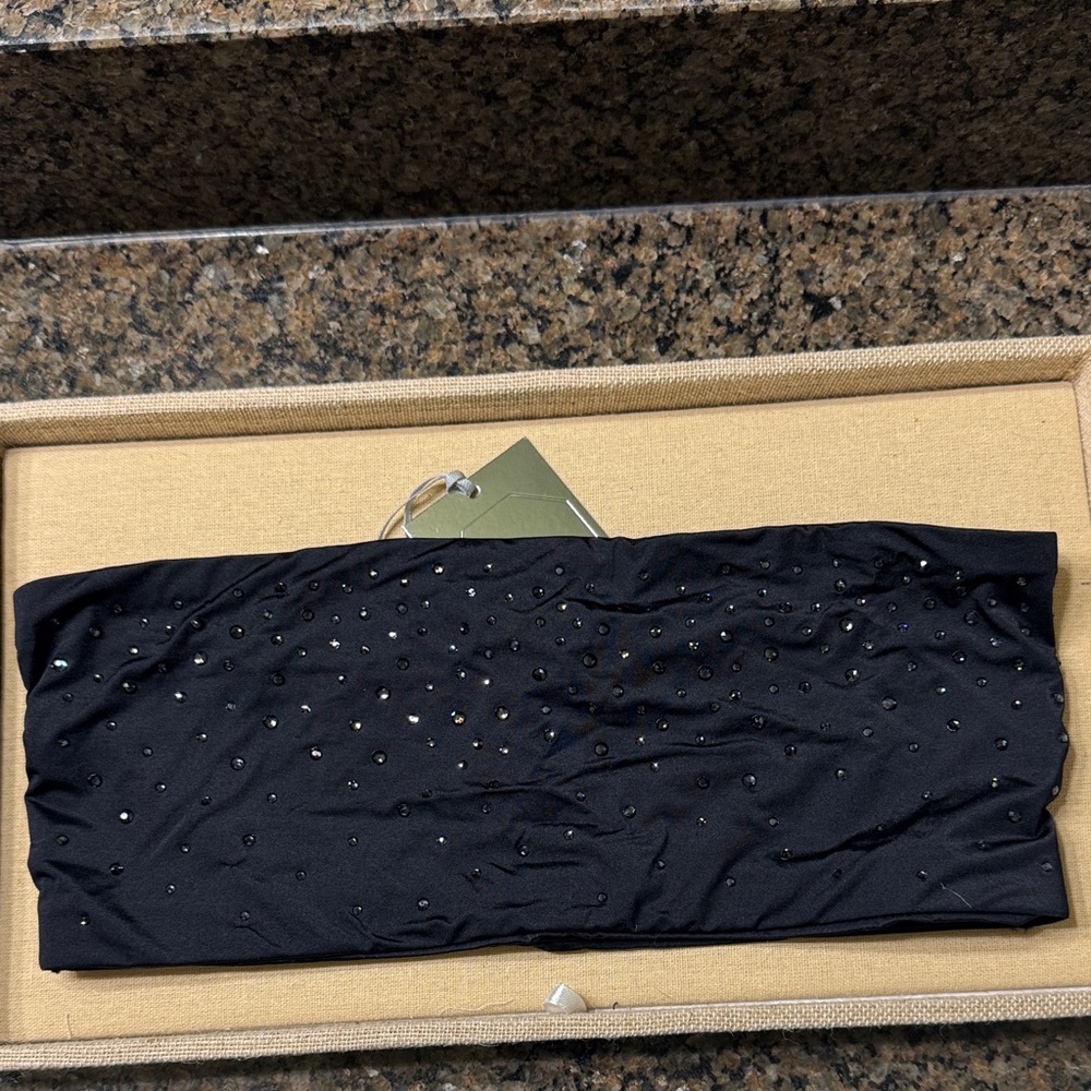 SKIMS Black Swarovski Bandeau NWT - Picture 2 of 10